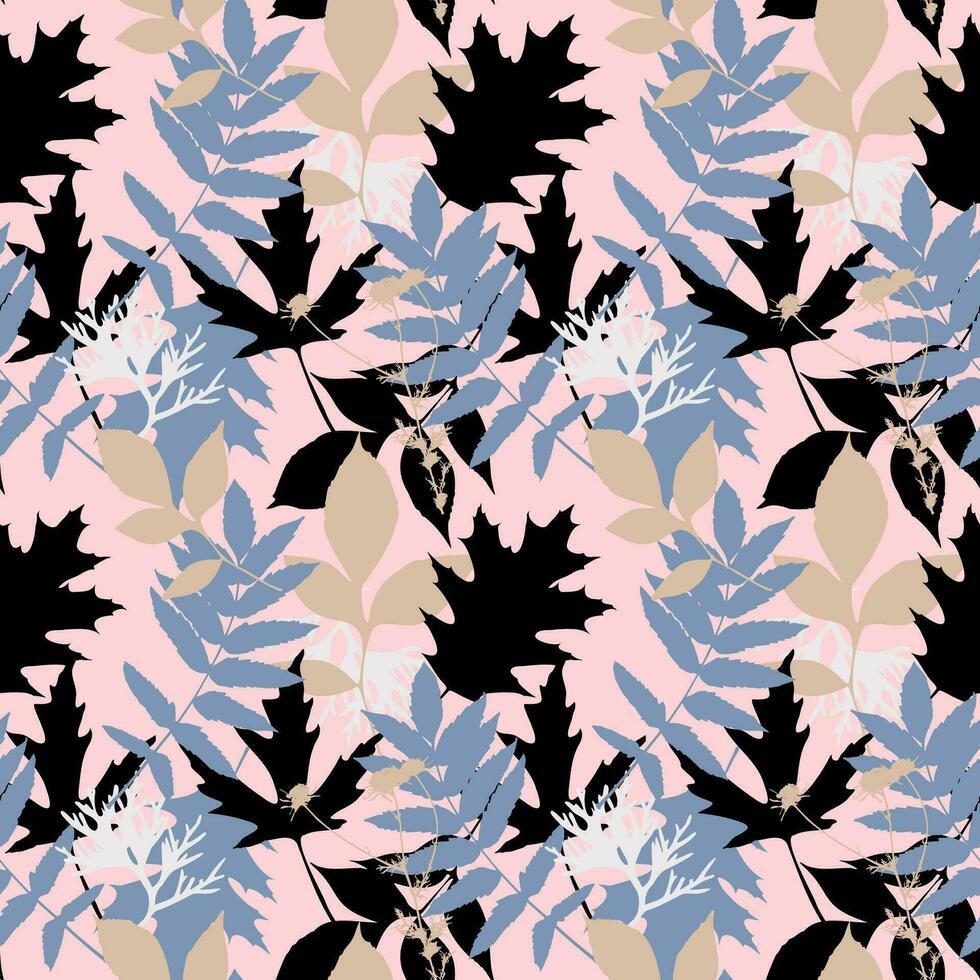 Beautiful glamorous and elegant pattern background from leaves, fashion, beauty, cosmetics, luxury and chic. vector