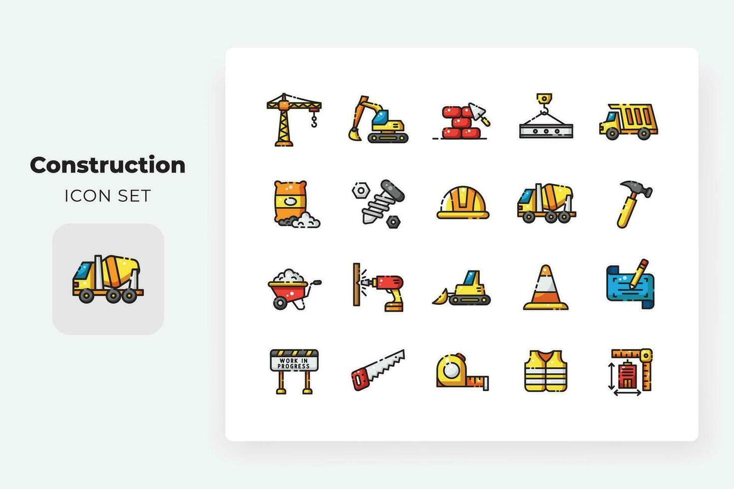 construction vector icon design set