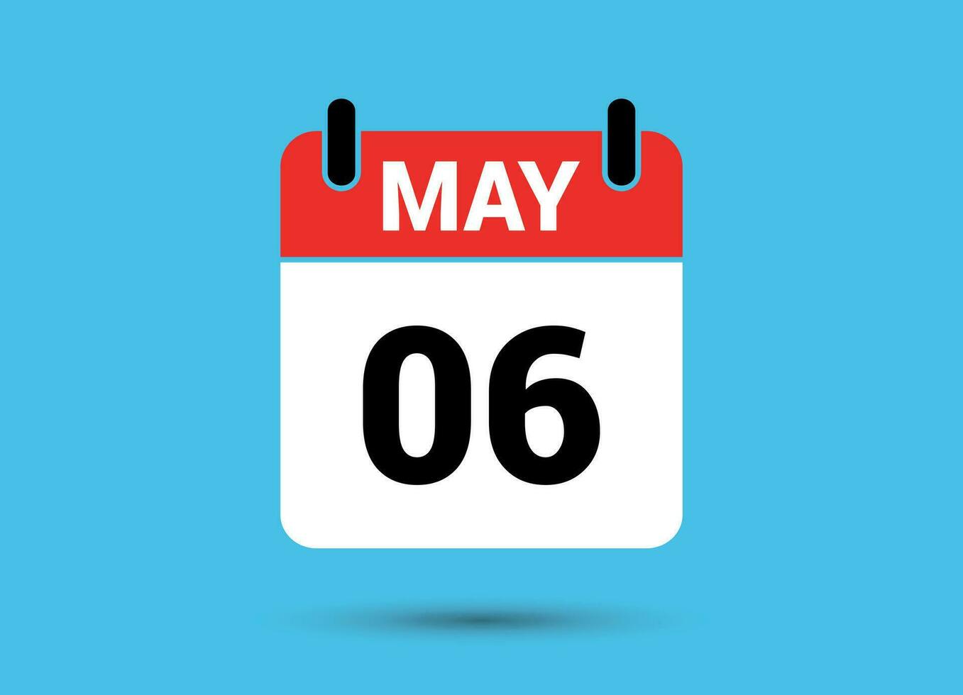 6 March Calendar Date Flat Icon Day 6 Vector Illustration 32460552 ...