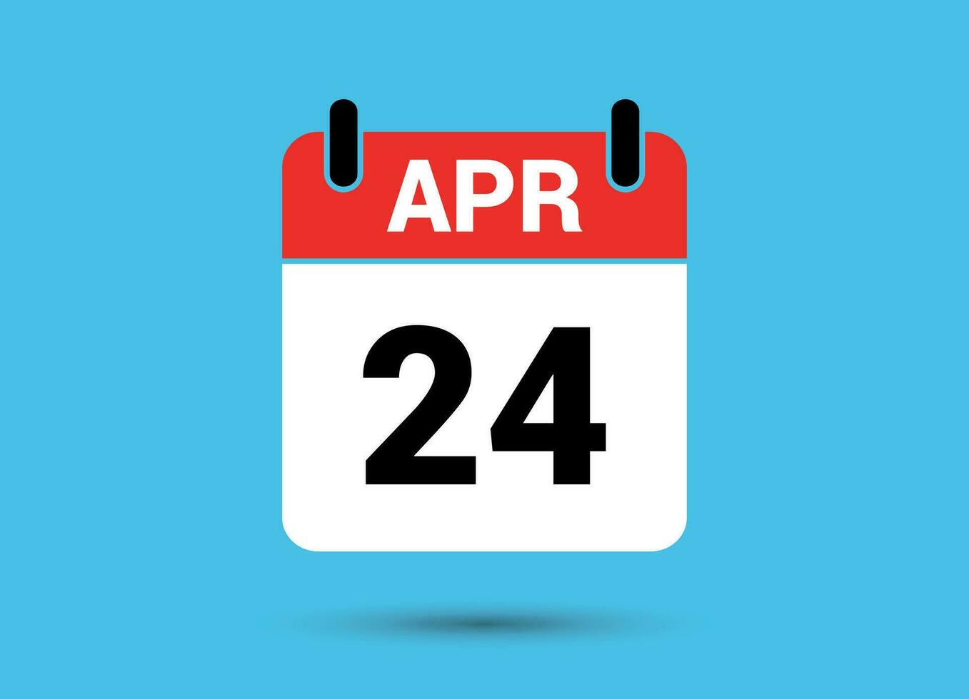 24 April Calendar Date Flat Icon Day 24 Vector Illustration