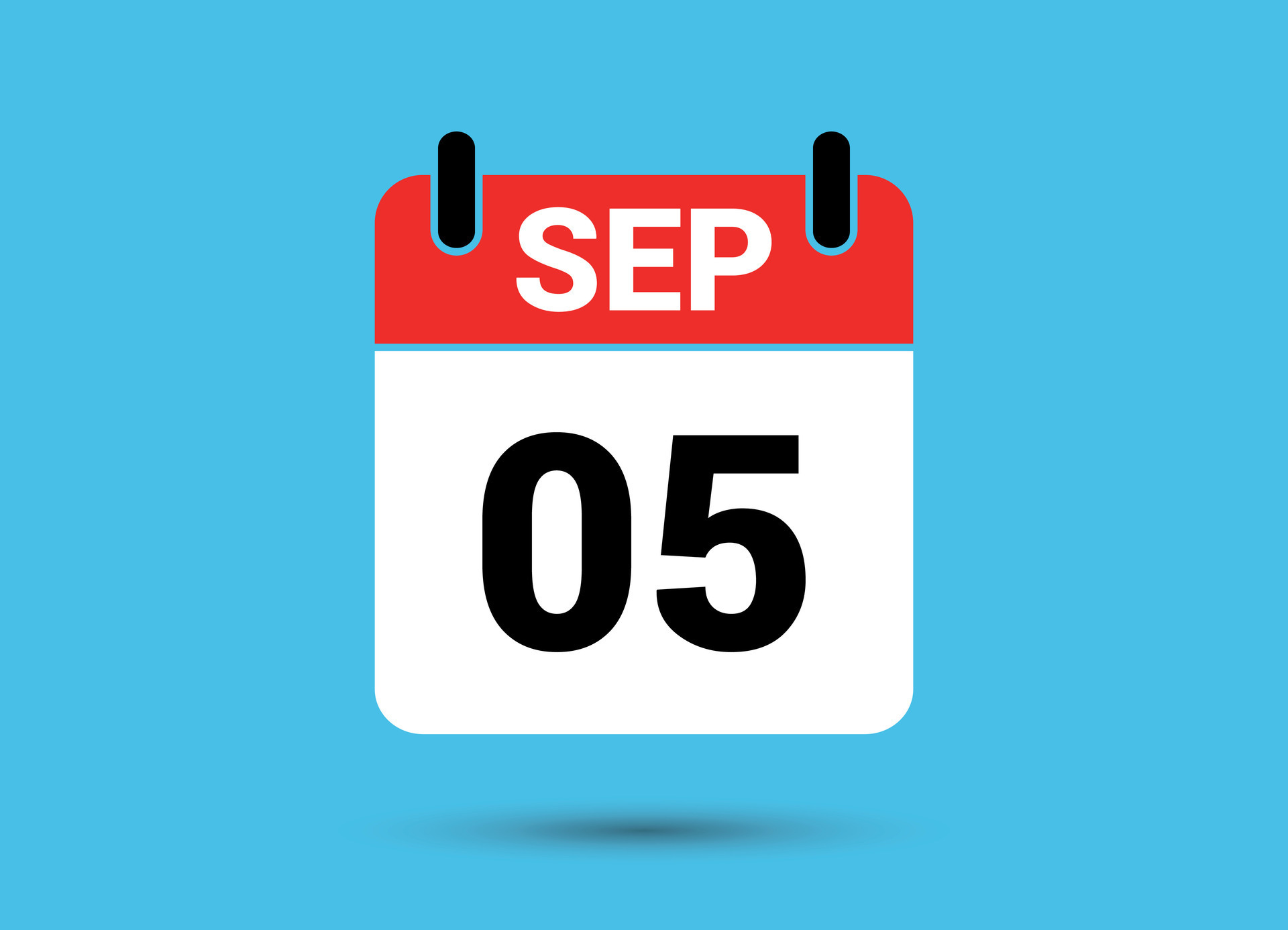 September 5 Calendar Date Flat Icon Day 5 Vector Illustration 32460605
