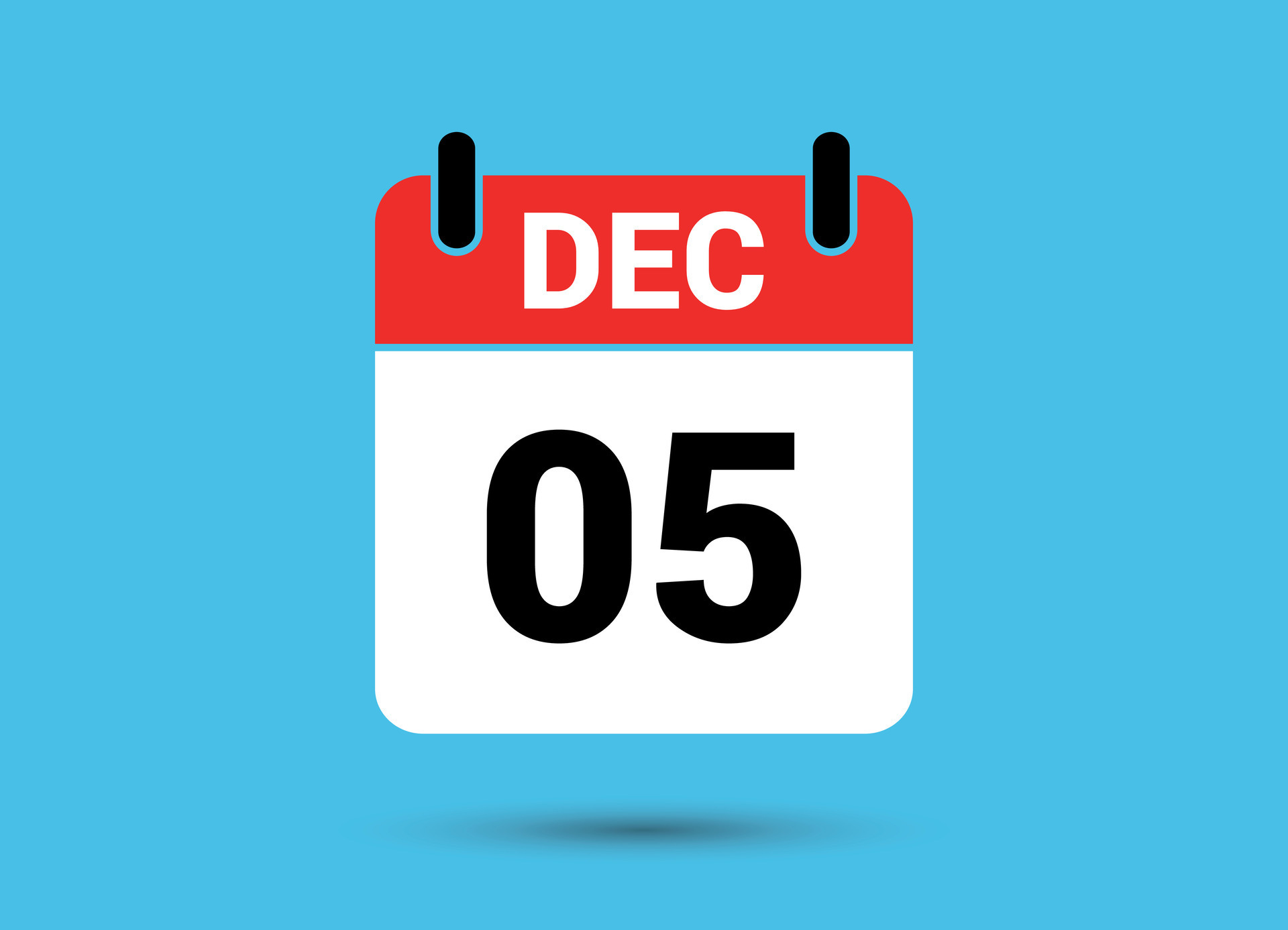 December 5 Calendar Date Flat Icon Day 5 Vector Illustration 32460612