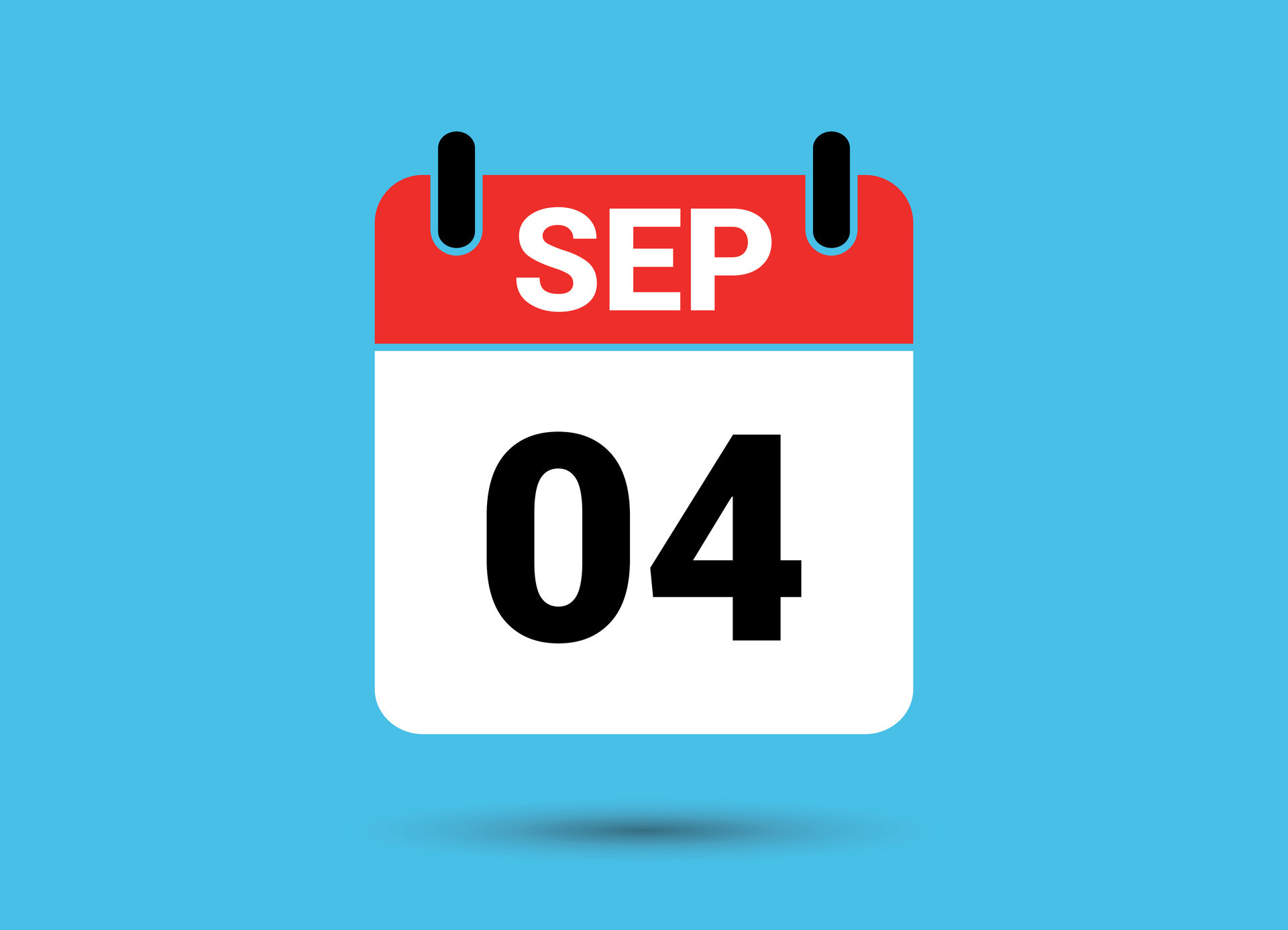 September 4 Calendar Date Flat Icon Day 4 Vector Illustration 32460646