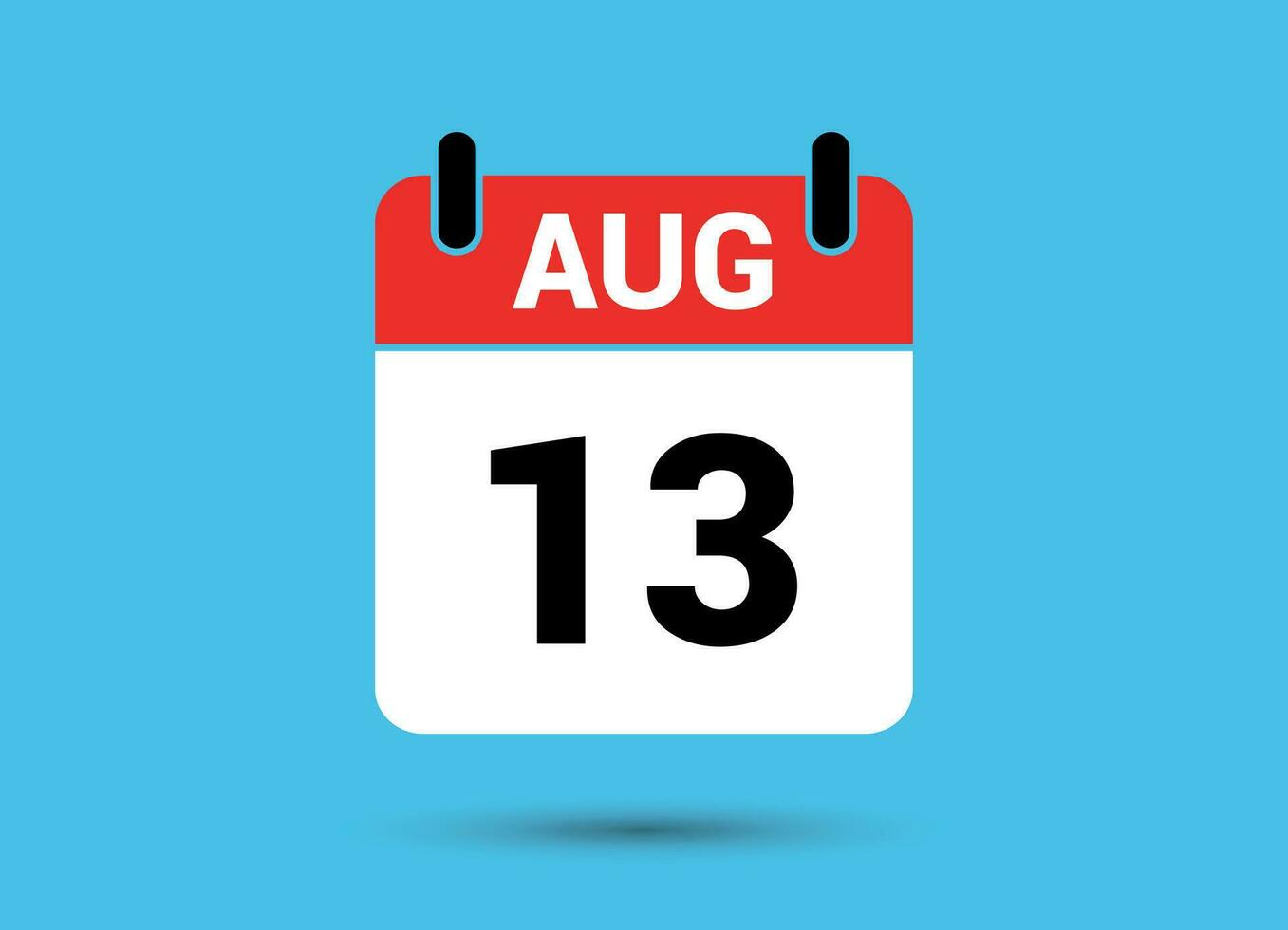 August 13 Calendar Date Flat Icon Day 13 Vector Illustration 32460654 August 13 Calendar Date Flat Icon Day 13 Vector Illustration 32460654