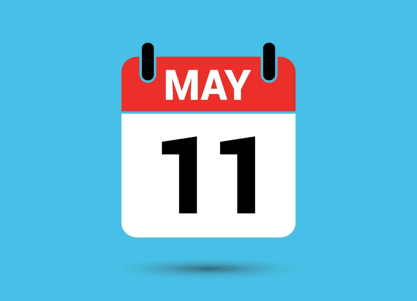 11 May Calendar Date Flat Icon Day 11 Vector Illustration