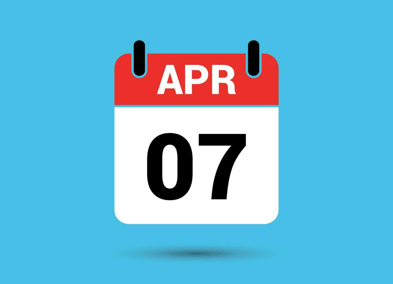 7 April Calendar Date Flat Icon Day 7 Vector Illustration 32460750 ...