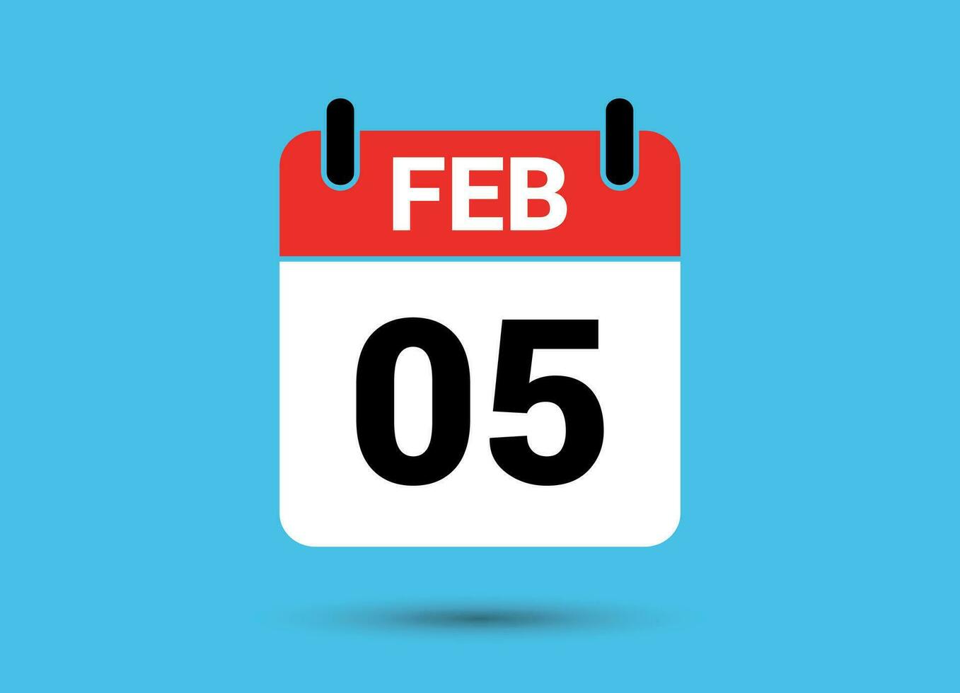 5 February Calendar Date Flat Icon Day 5 Vector Illustration 32460835  Vector Art at Vecteezy