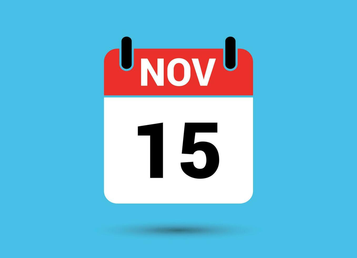 November 15 Calendar Date Flat Icon Day 15 Vector Illustration