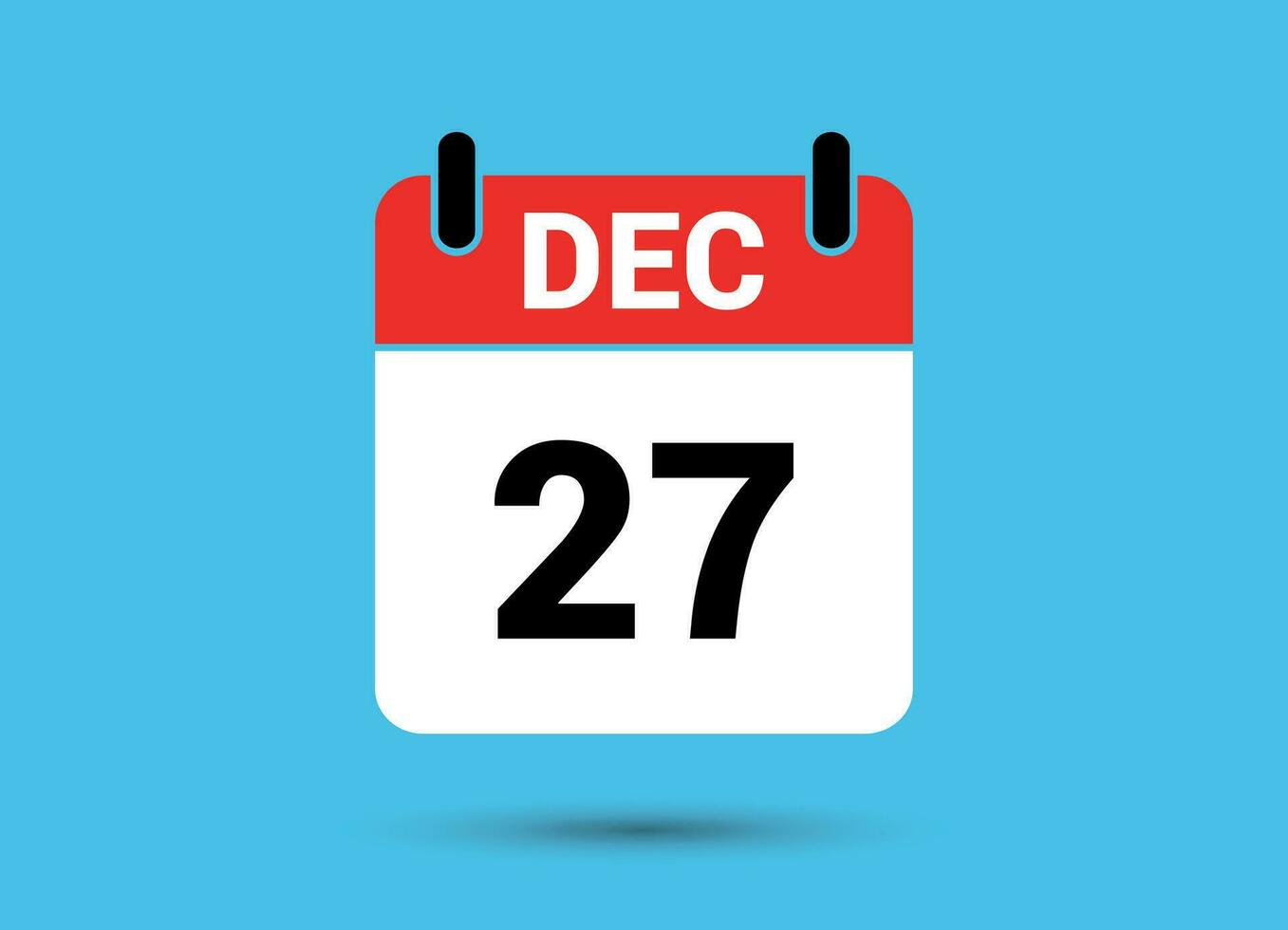 December 27 Calendar Date Flat Icon Day 27 Vector Illustration