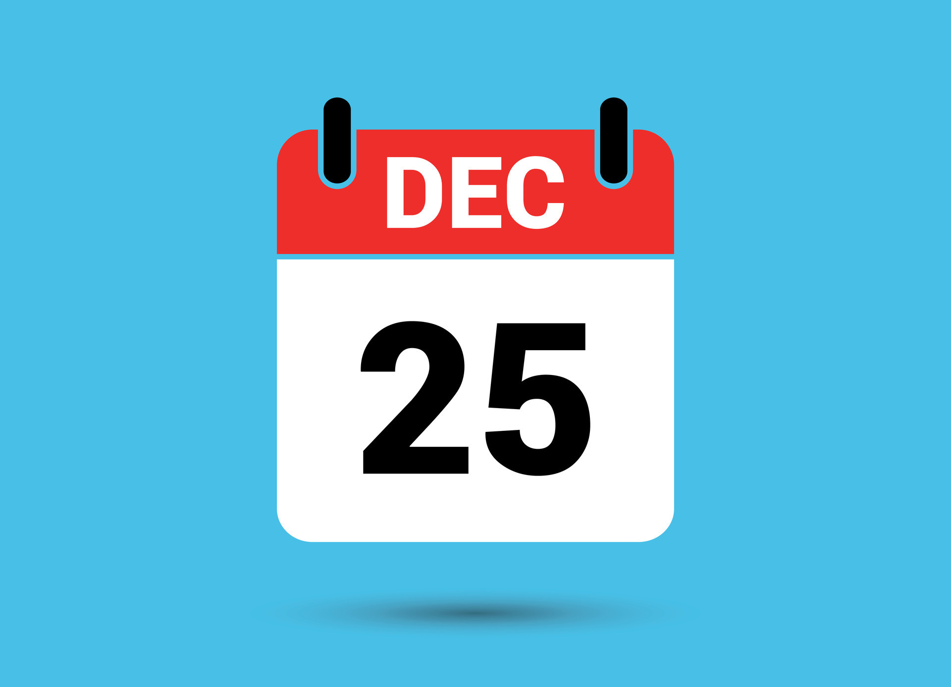 December 25 Calendar Date Flat Icon Day 25 Vector Illustration 32460876