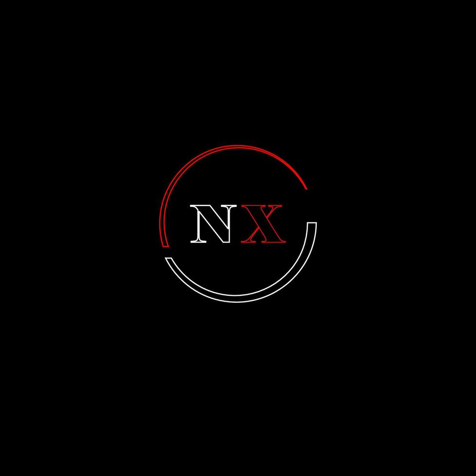 NX creative modern letters logo design template vector