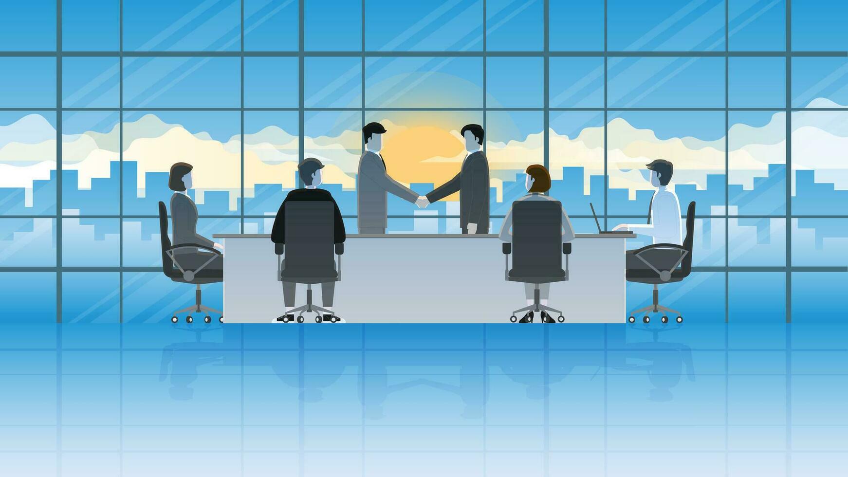 Business people shake hands and make a deal agreement partnership of business partner vector