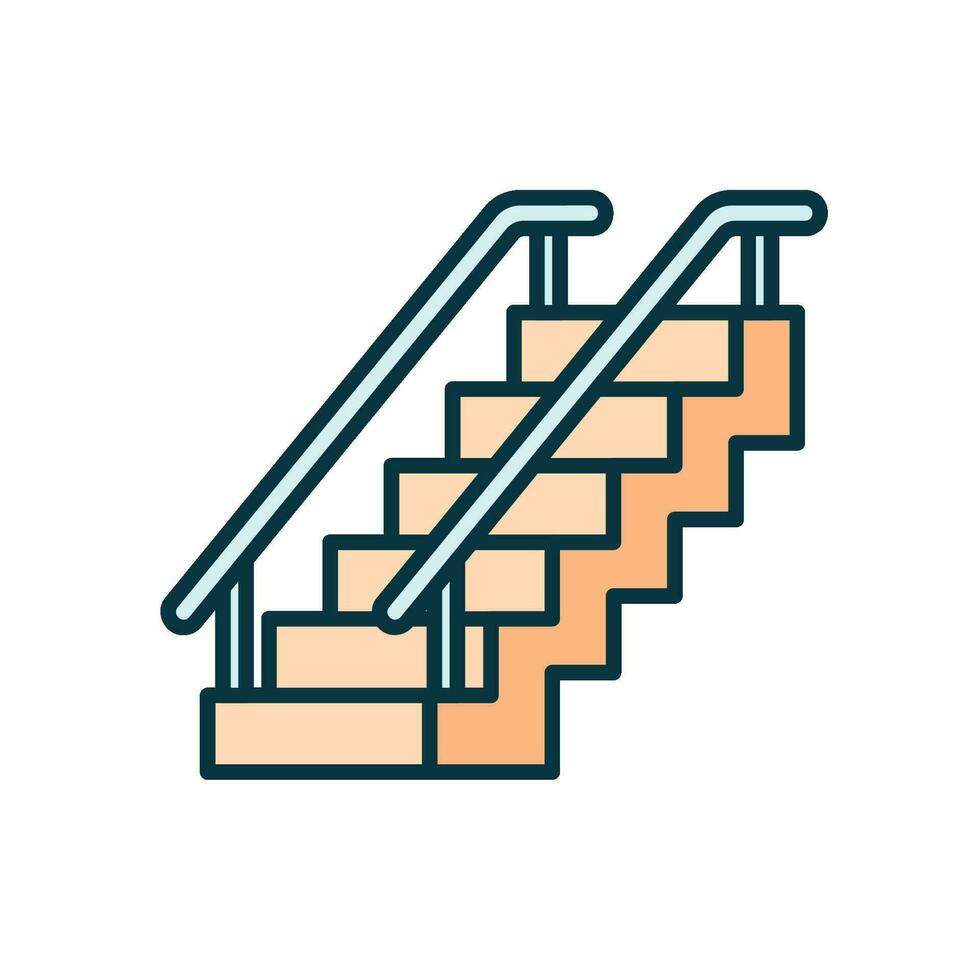 Stairs icon to go up between floors of a building vector