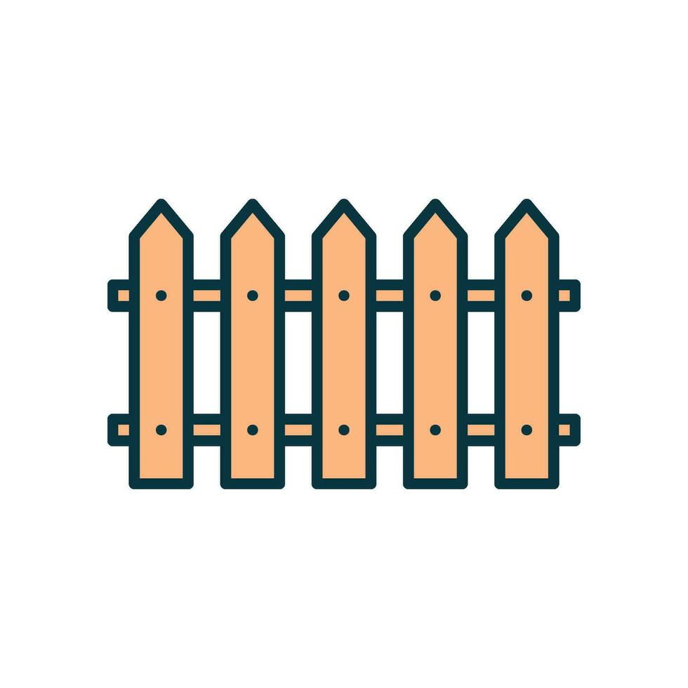 Wooden fence icon for home security vector