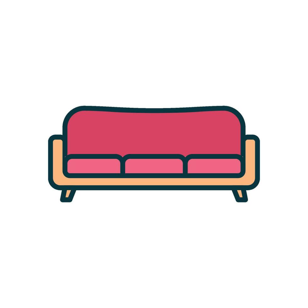 sofá icono a sentar y relajarse vector