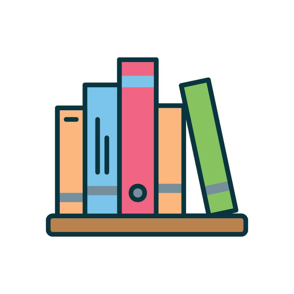 Bookshelf icon for storing archives and libraries vector