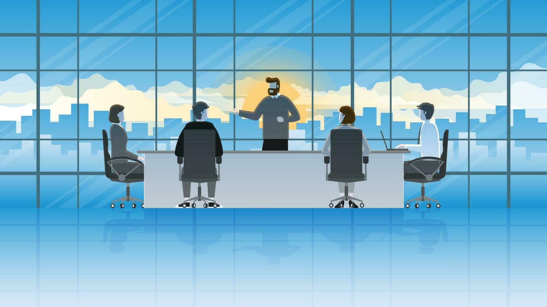 Business people work hard and brainstorm in the office conference room vector