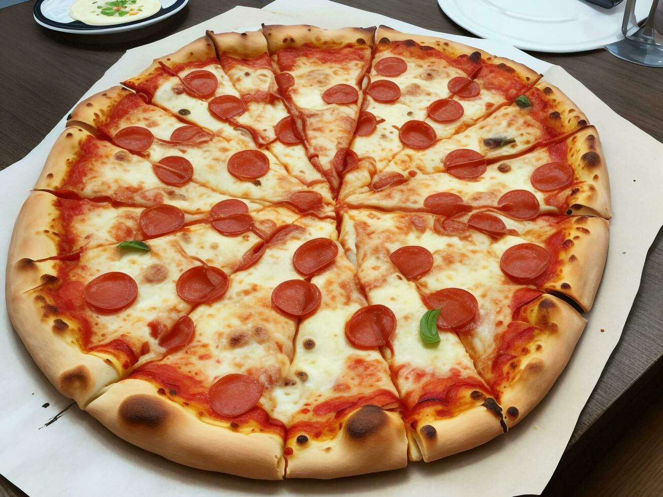 pizza beautiful close up image ai generated photo