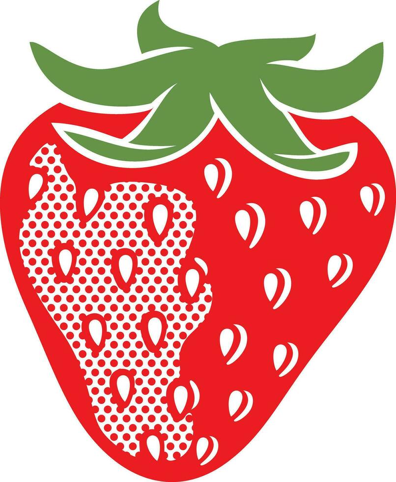 Strawberry Fruit Color. Vector Illustration.