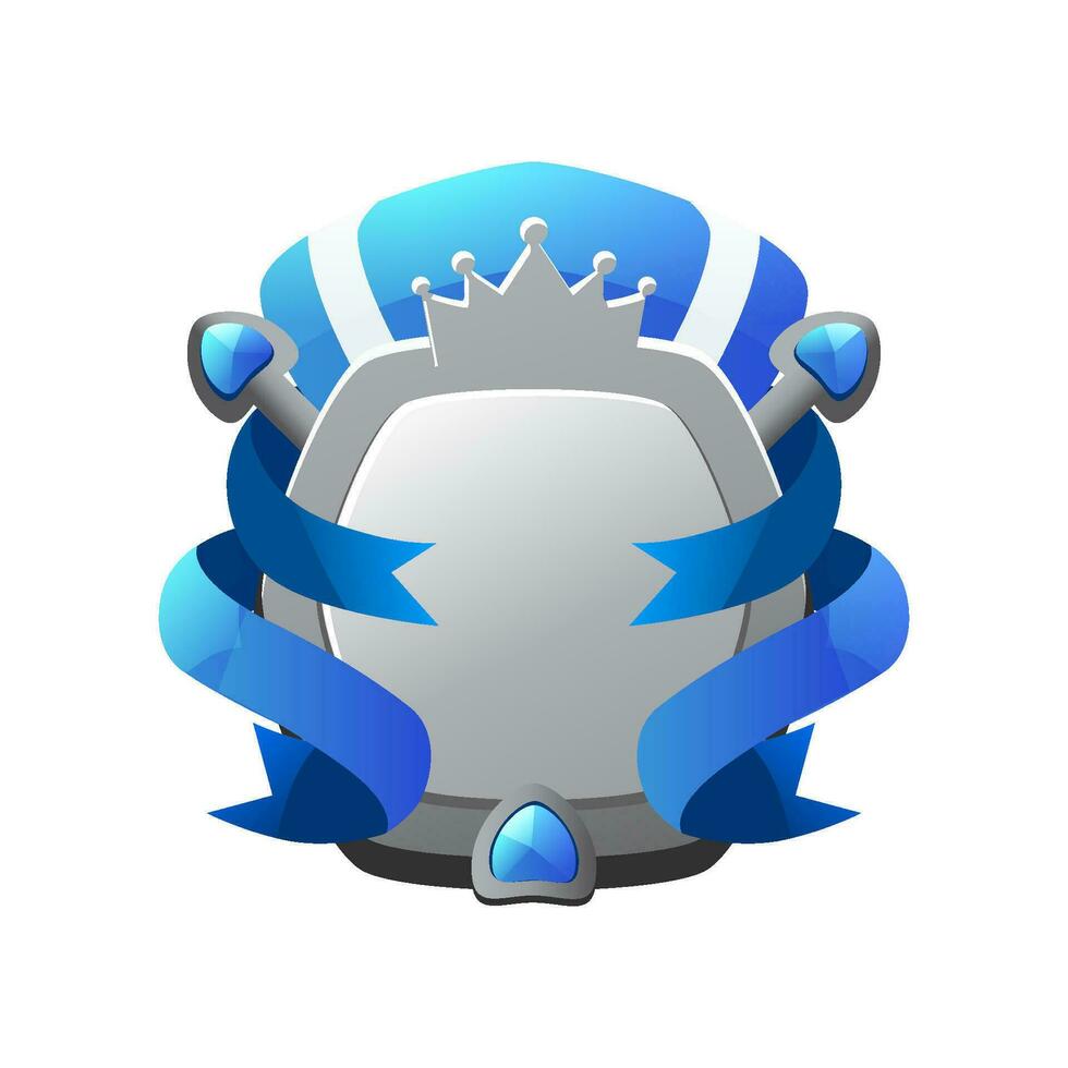 Silver Game badge, template for icon on white background vector