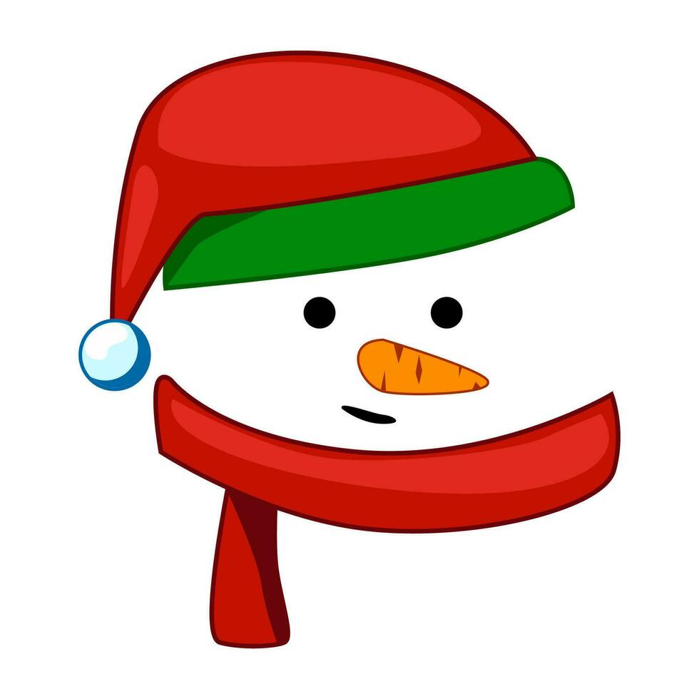 Snowman face Christmas Isolated vector design.