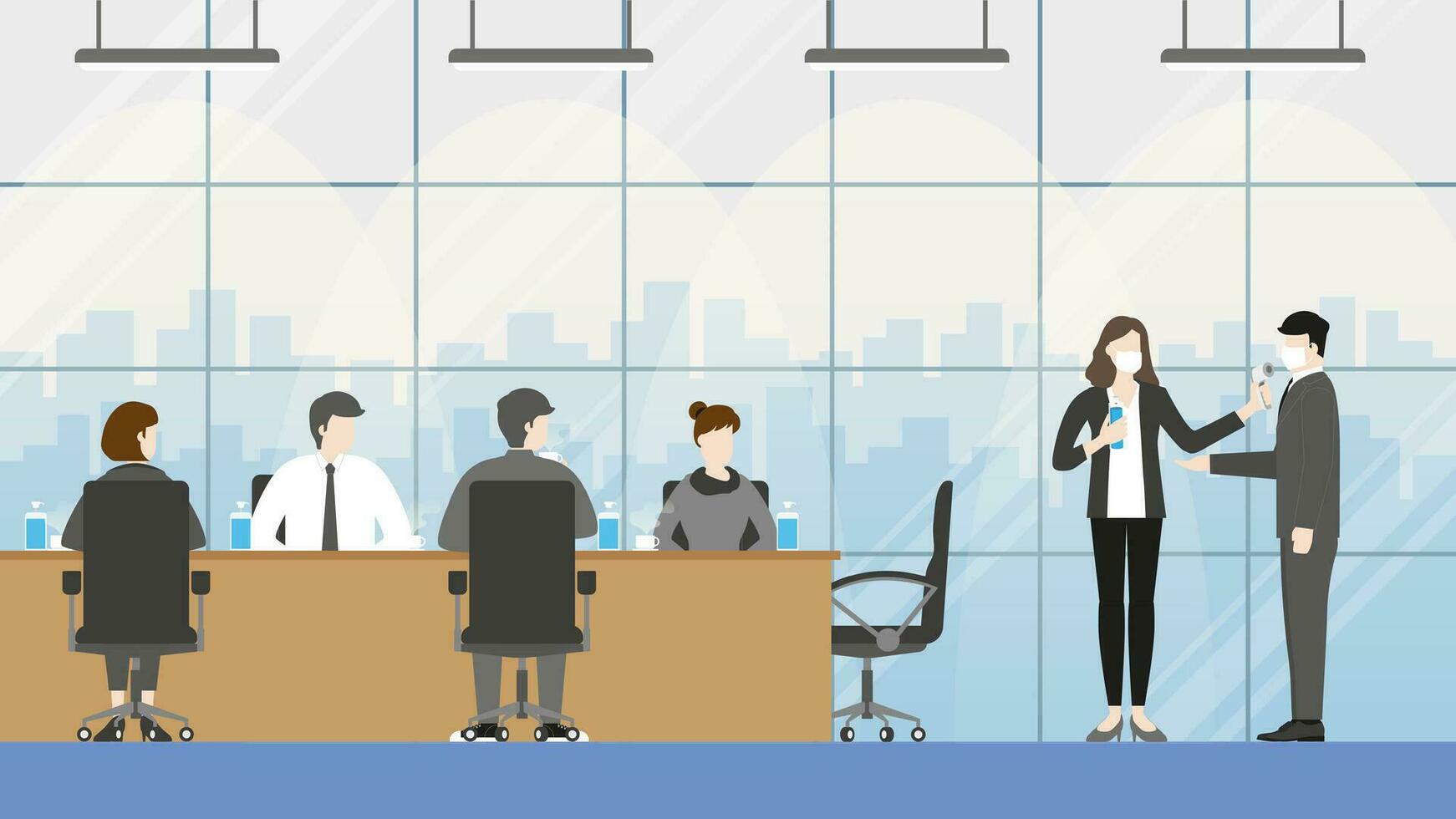 Business meeting lifestyle after pandemic virus. vector