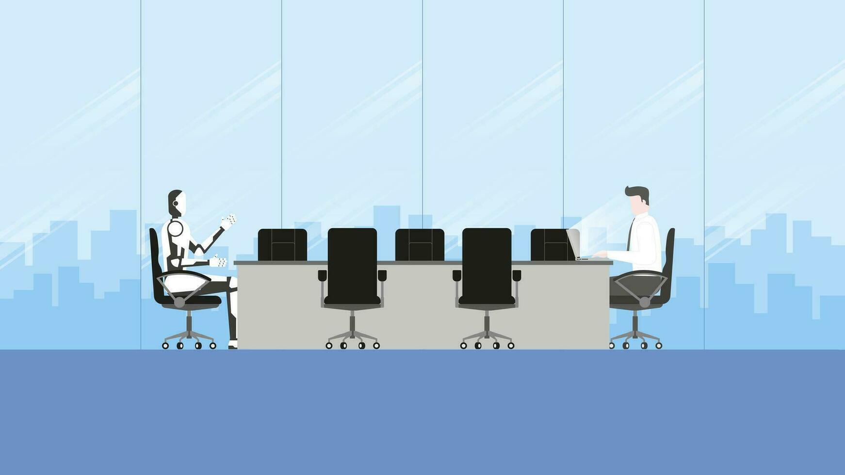 Flat design style technology in future business concept. vector
