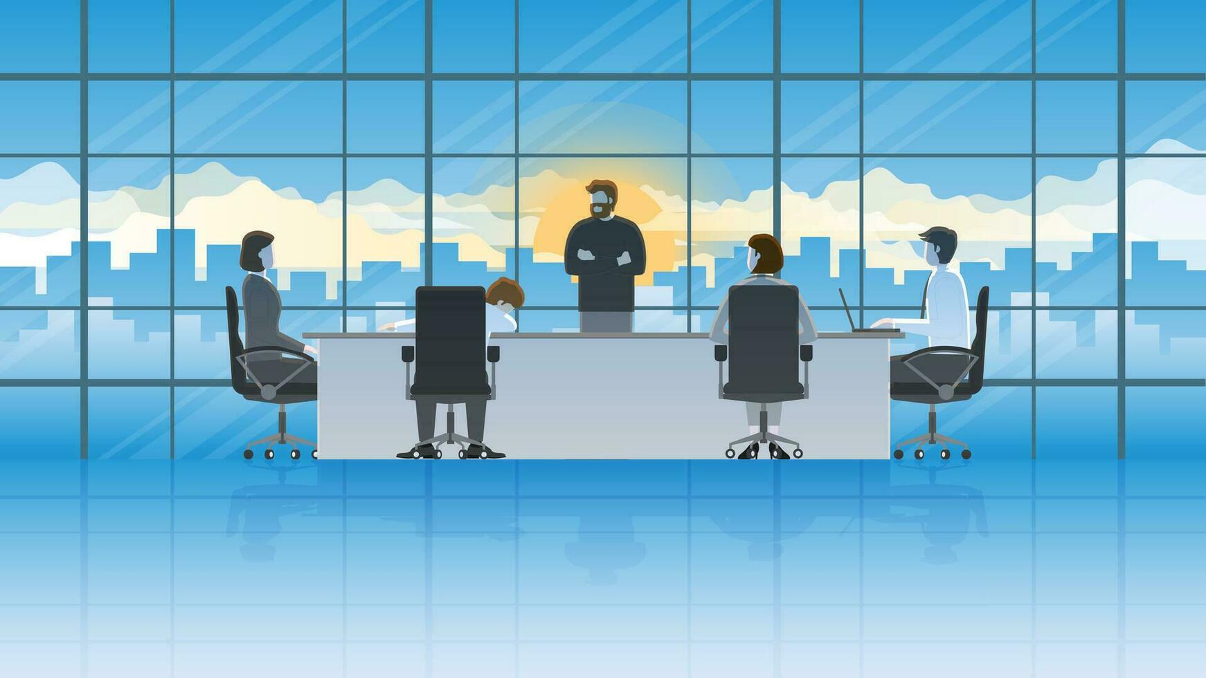 Business people work hard and brainstorm in the office conference room vector