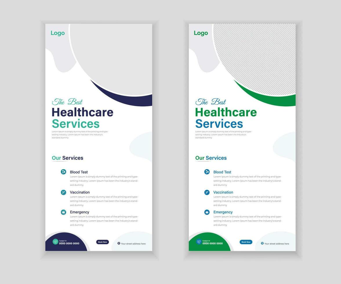 Medical Roll-Up Or Dl Flyer Design Template For Your Business vector