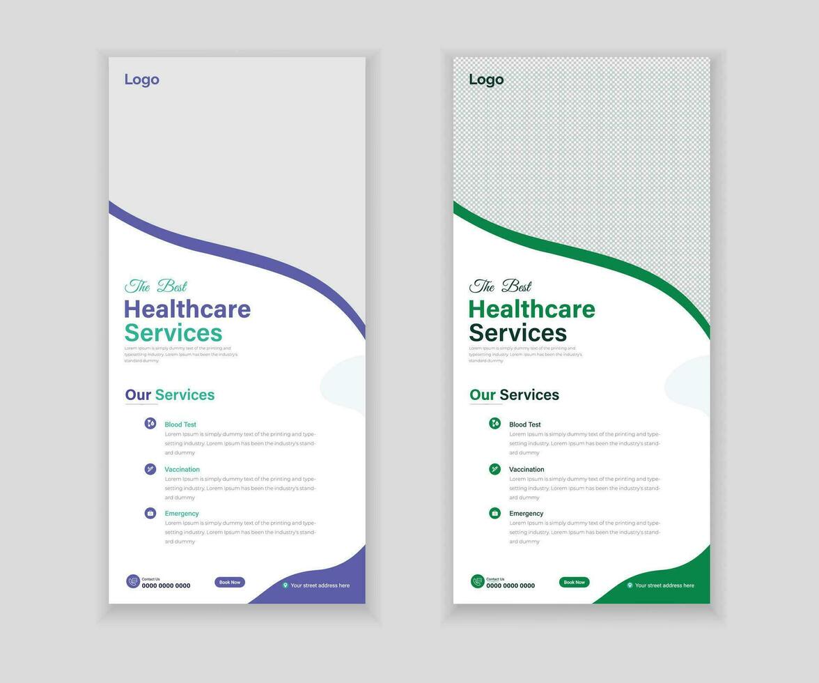 Medical Roll-Up Or Dl Flyer Design Template For Your Business vector