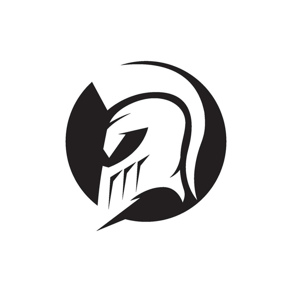 Spartan helmet logo template vector