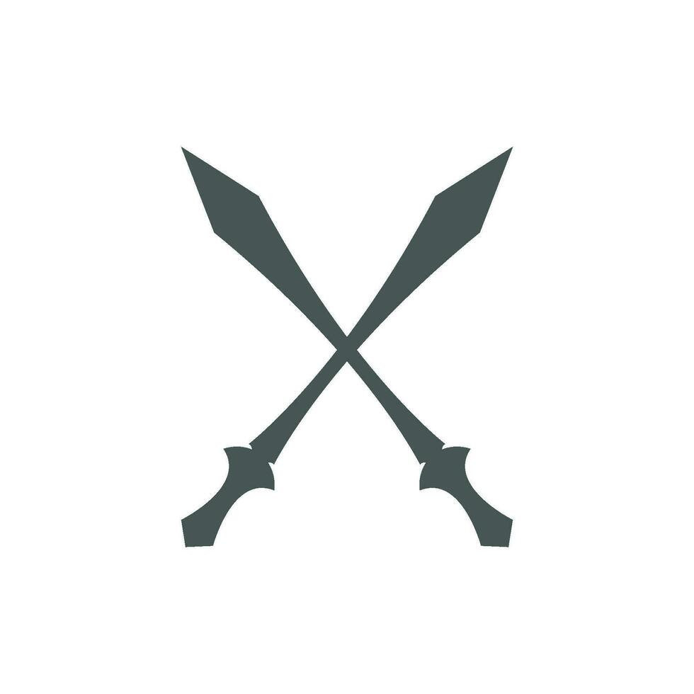 knight swords icon design template vector