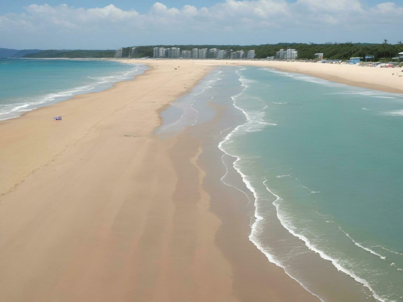 playa hermosa cerca arriba imagen ai generado foto