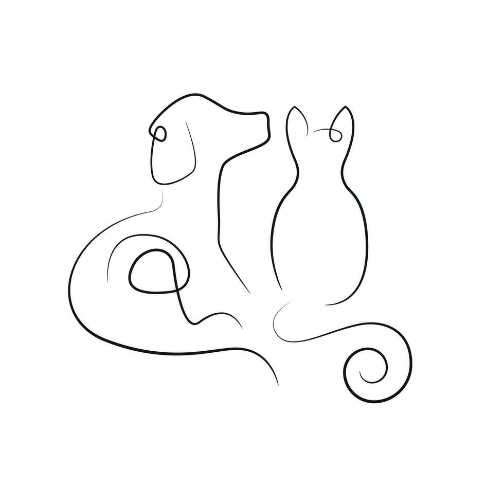 Cat and dog logo images vector