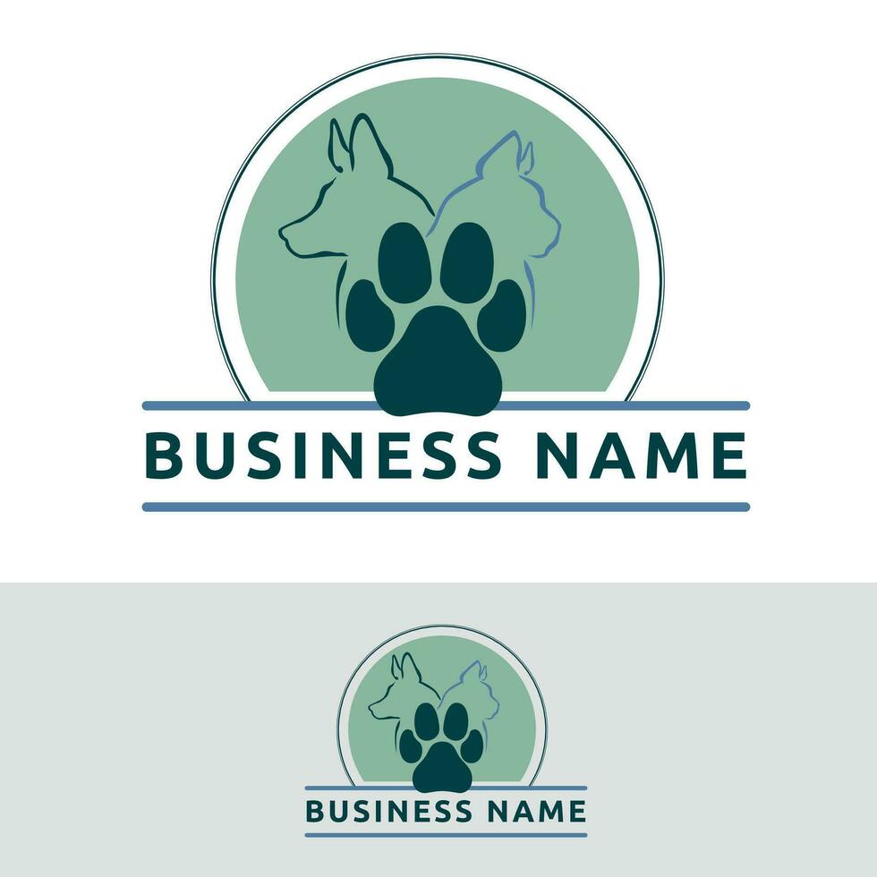 Cat and dog logo images vector