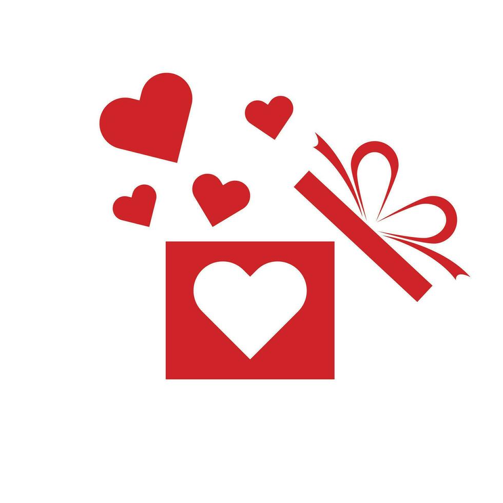 Heart gift box vector