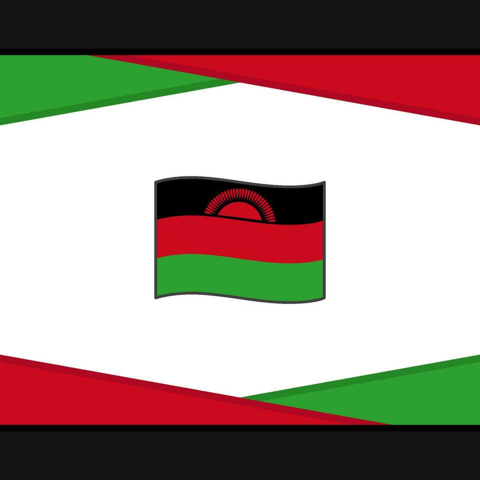 Malawi Flag Abstract Background Design Template. Malawi Independence Day Banner Social Media Post. Malawi Vector