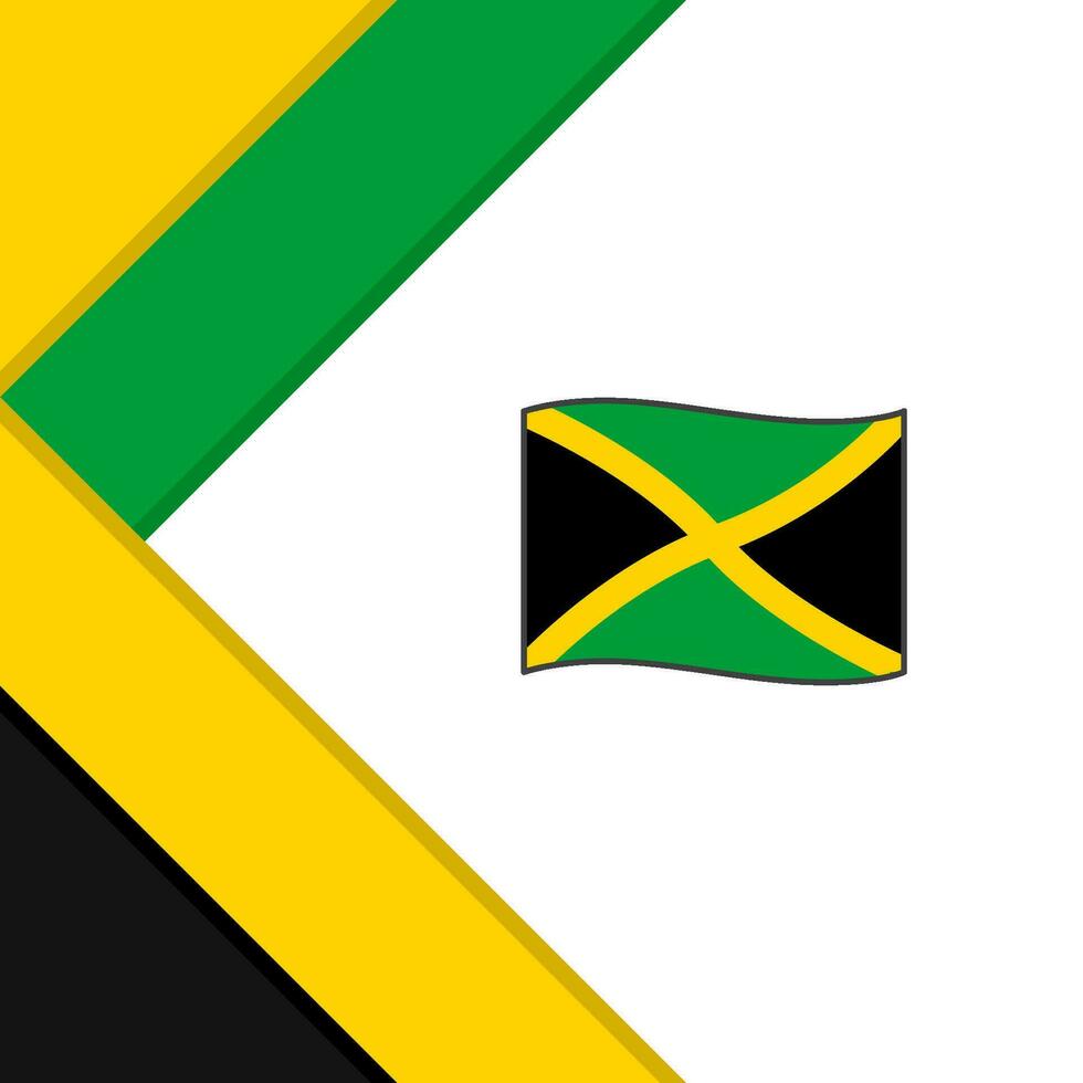 Jamaica Flag Abstract Background Design Template. Jamaica Independence Day Banner Social Media Post. Jamaica Illustration vector