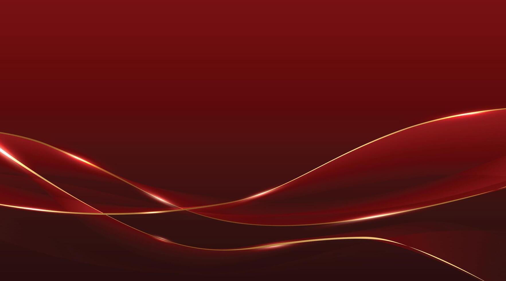 Red and gold abstract background with waves vector