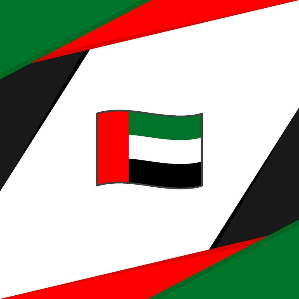 United Arab Emirates Flag Abstract Background Design Template. United Arab Emirates Independence Day Banner Social Media Post vector