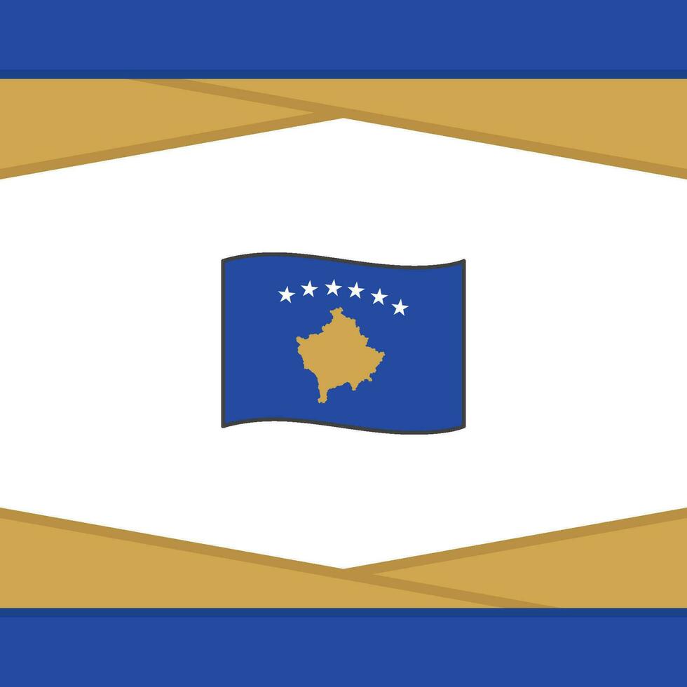 Kosovo Flag Abstract Background Design Template. Kosovo Independence Day Banner Social Media Post. Kosovo Vector