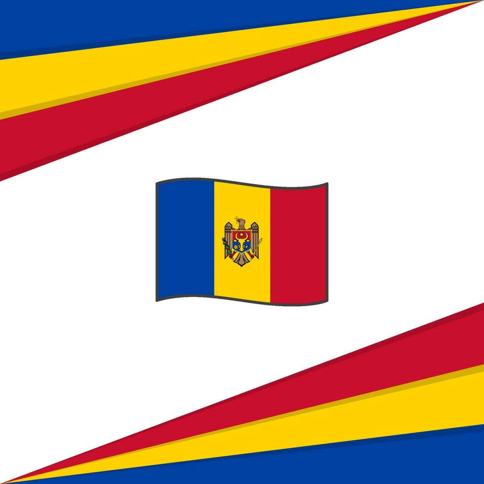 Moldova Flag Abstract Background Design Template. Moldova Independence Day Banner Social Media Post. Moldova Design vector