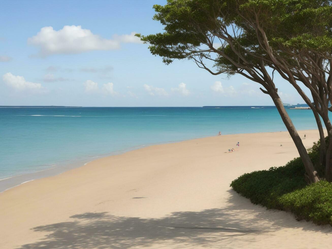 playa hermosa cerca arriba imagen ai generado foto