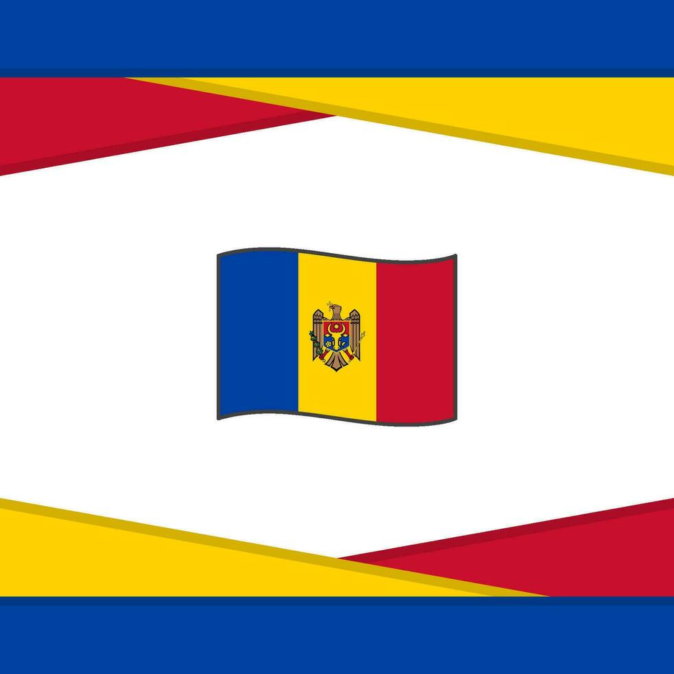 Moldova Flag Abstract Background Design Template. Moldova Independence Day Banner Social Media Post. Moldova Vector
