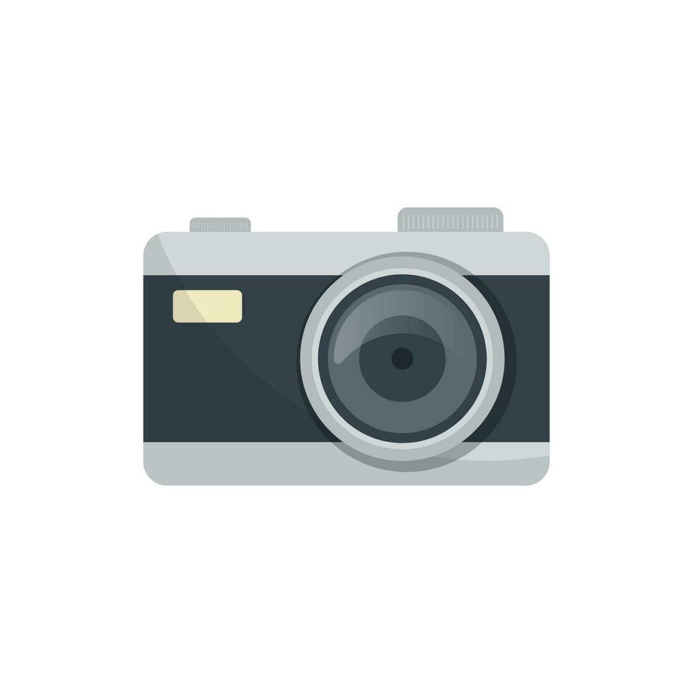 Camera icon in flat style. Photography vector illustration on isolated background. Photo sign business concept.