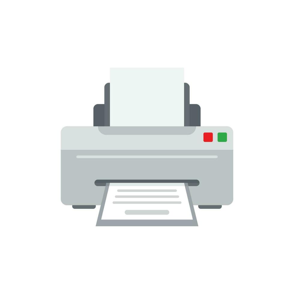 impresora icono en plano estilo. oficina máquina vector ilustración en aislado antecedentes. imprimir firmar negocio concepto.