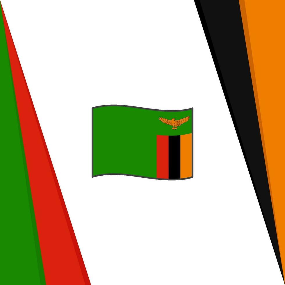 Zambia Flag Abstract Background Design Template. Zambia Independence Day Banner Social Media Post. Zambia Flag vector