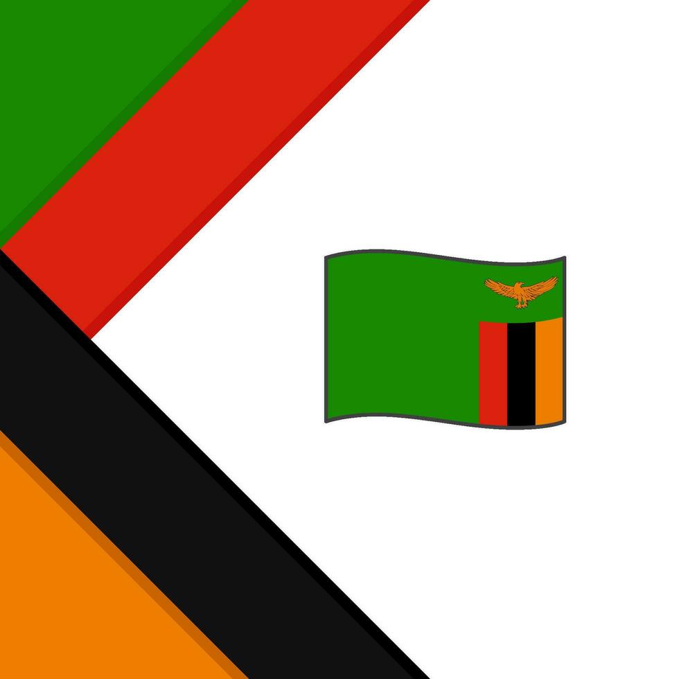 Zambia Flag Abstract Background Design Template. Zambia Independence Day Banner Social Media Post. Zambia Illustration vector