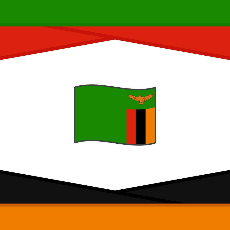 Zambia Flag Abstract Background Design Template. Zambia Independence Day Banner Social Media Post. Zambia Vector