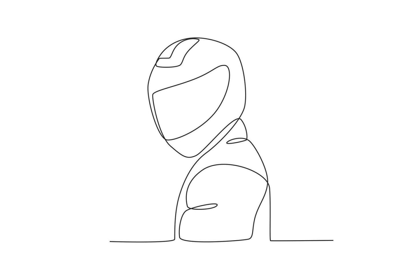 A man wearing a helmet turned his head to the side vector